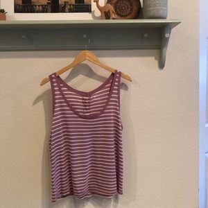 Back button up striped tank